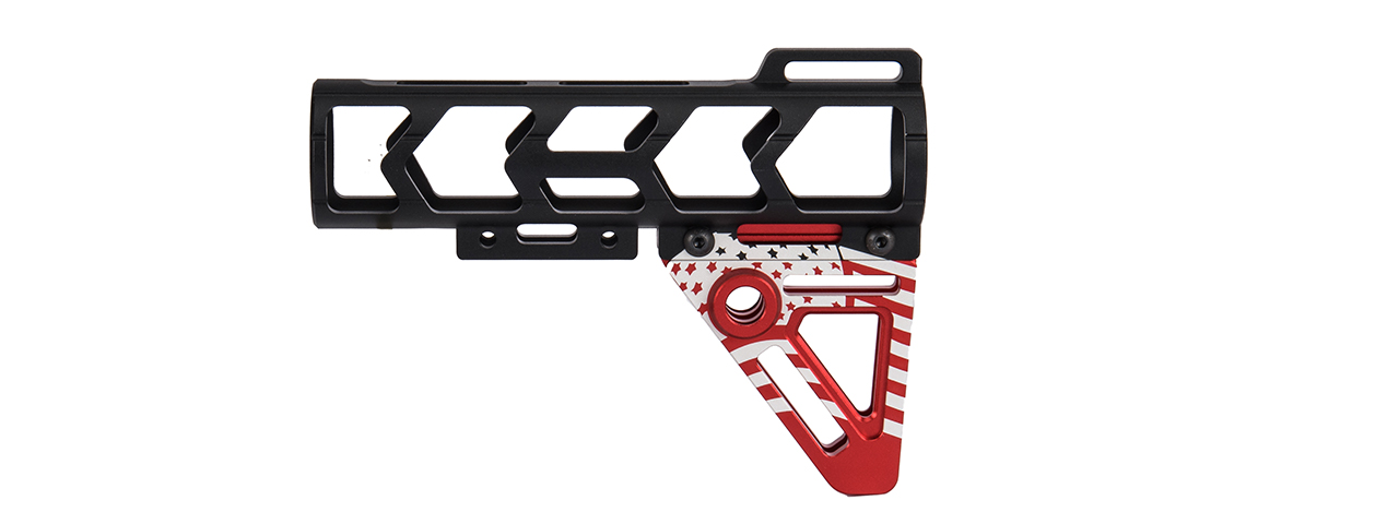 Ranger Armory Aluminum Patriot Stock (Black / Red) - Click Image to Close