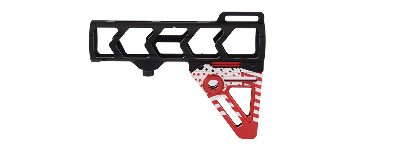 Ranger Armory Aluminum Patriot Stock (Black / Red) - Click Image to Close