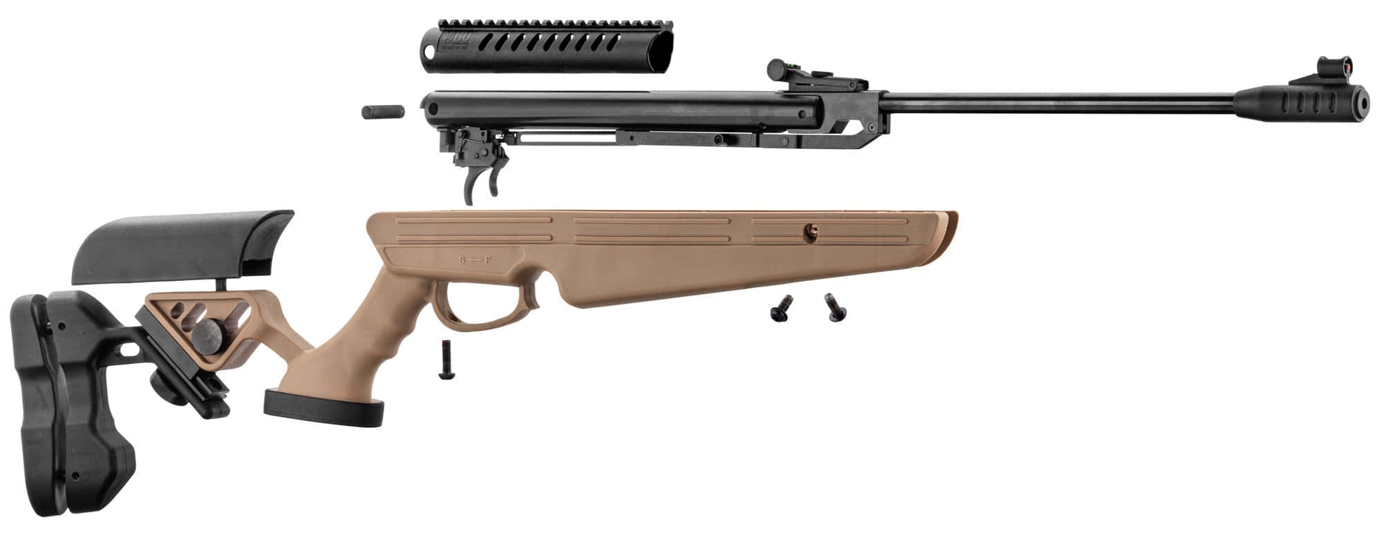 BO Manufacture Quantico Cal .177 Air Rifle w/ Spring Piston (TAN) - Click Image to Close