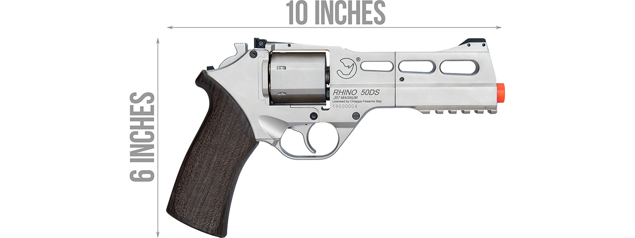 Bo Manufacture Chiappa Rhino Revolver 50DS .357 Magnum Style Airsoft Pistol (Silver) - Click Image to Close