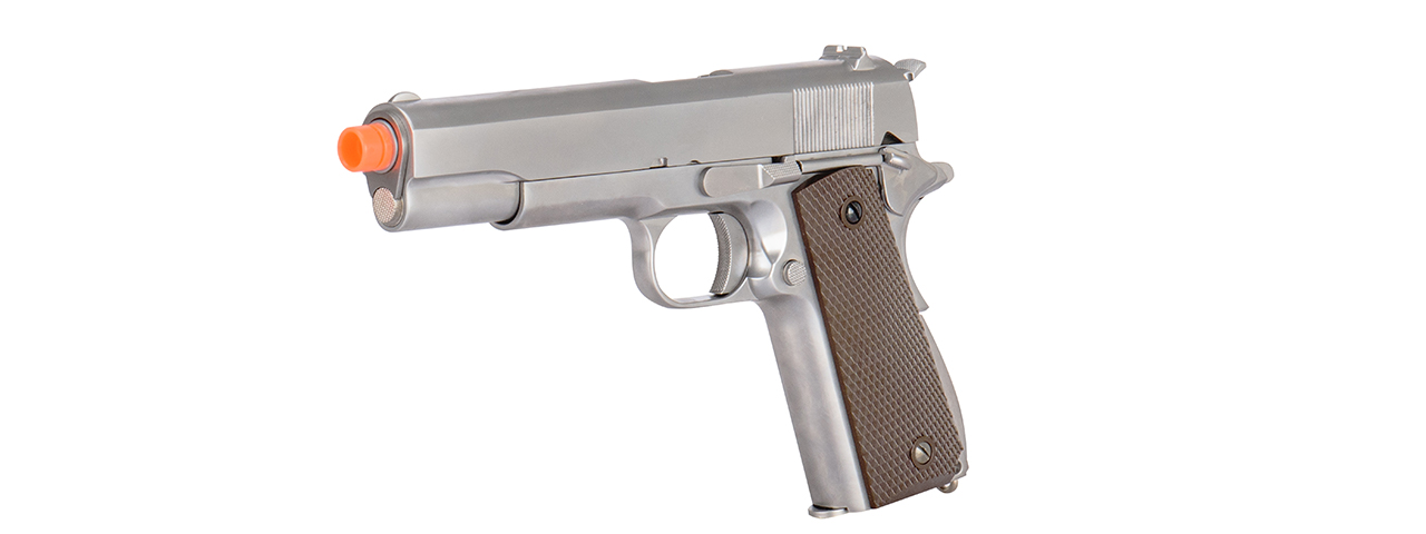 M1911 Metal GBB Pistol - CO2 Version (Chrome) - Click Image to Close
