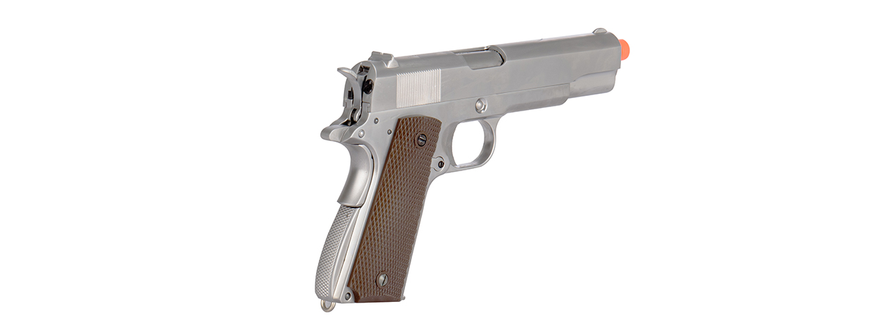 M1911 Metal GBB Pistol - CO2 Version (Chrome) - Click Image to Close