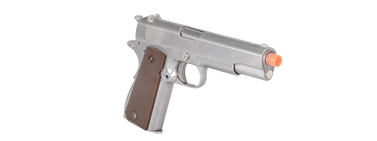 M1911 Metal GBB Pistol - CO2 Version (Chrome) - Click Image to Close