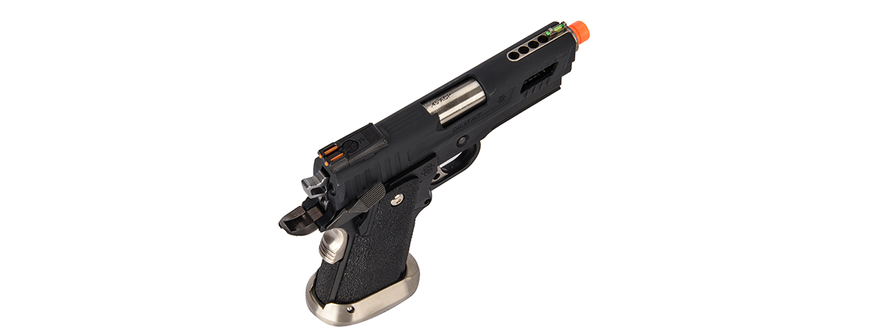 WE-Tech Hi-Capa 3.8 Velociraptor Full Auto Gas Blowback Pistol (Black) - Click Image to Close