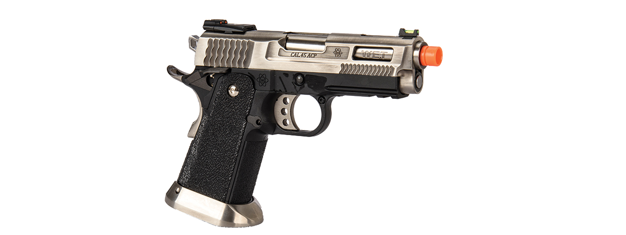 WE-Tech Hi-Capa 3.8 Brontosaurus Full Auto Gas Blowback Pistol (Silver)