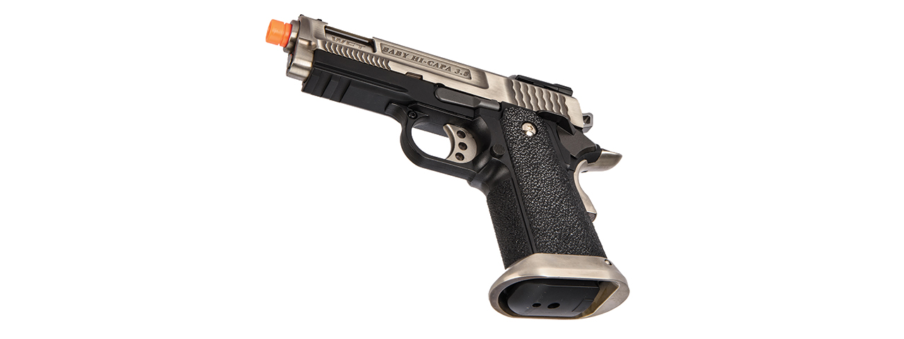 WE-Tech Hi-Capa 3.8 Brontosaurus Full Auto Gas Blowback Pistol (Silver)