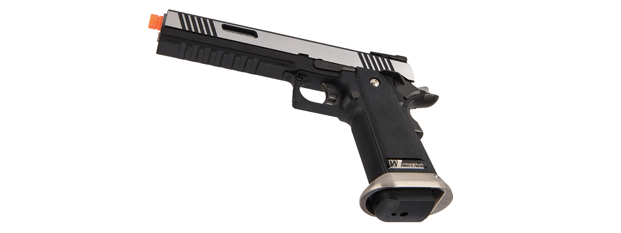 WE-Tech Hi-Capa 6" IREX Competition Full Auto Gas Blowback Airsoft Pistol (Black / Silver)