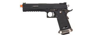 WE-Tech Hi-Capa 6" IREX Competition Full Auto Gas Blackback Airsoft Pistol (Black / Silver Barrel)