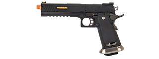 WE-Tech Hi-Capa 6" IREX Competition Full Auto Gas Blowback Airsoft Pistol (Black / Gold Barrel)