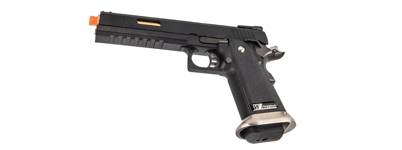 WE-Tech Hi-Capa 6" IREX Competition Full Auto Gas Blowback Airsoft Pistol (Black / Gold Barrel)