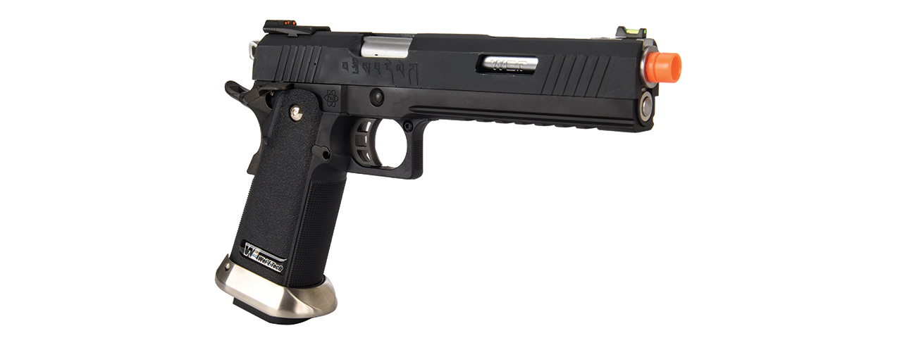 WE-Tech Hi-Capa 6" IREX Full Auto Competition GBB Airsoft Pistol (Black with Markings) - Click Image to Close