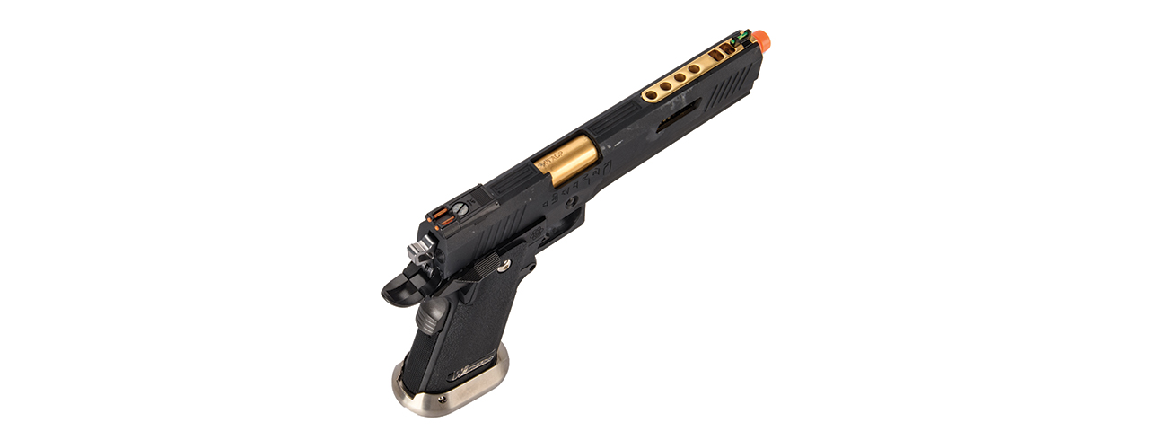 WE-Tech Hi-Capa 6" IREX Full Auto Competition Pistol (Black / Gold Barrel / With Markings)