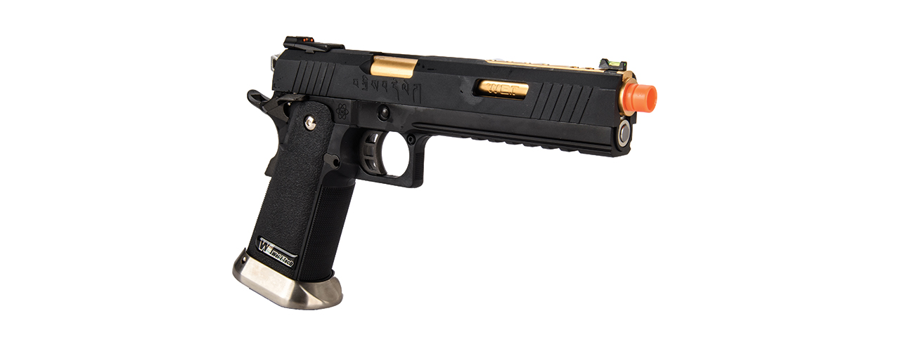 WE-Tech Hi-Capa 6" IREX Full Auto Competition Pistol (Black / Gold Barrel / With Markings)