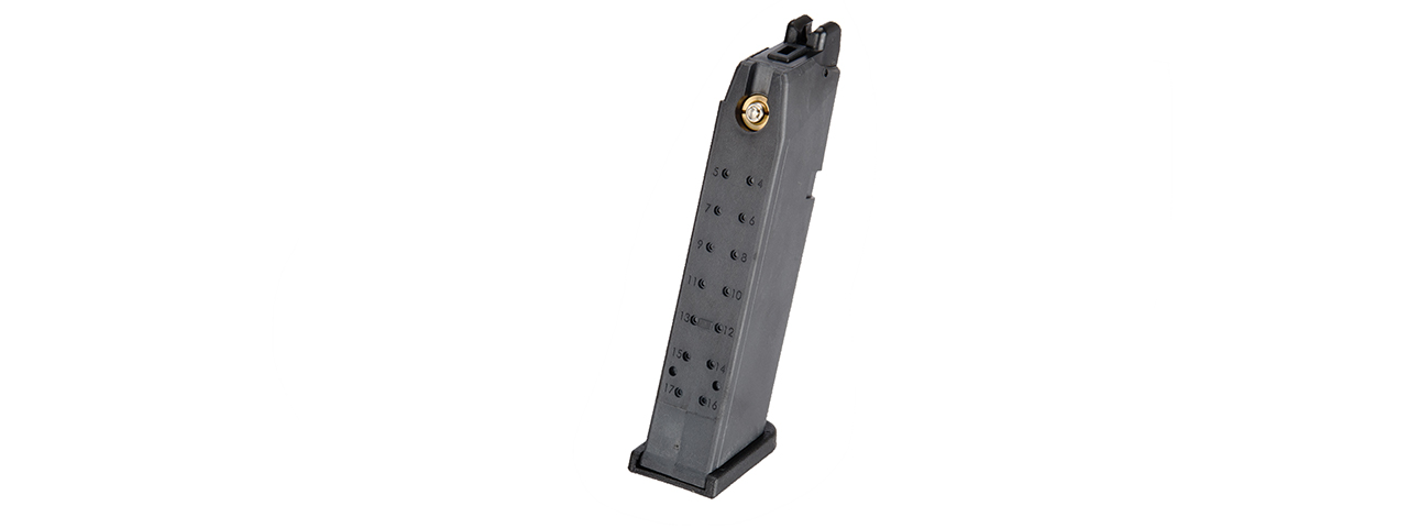 WE Tech G17 / G18 25rd Nylon Polymer Gas Blowback Magazine (Black) - Click Image to Close