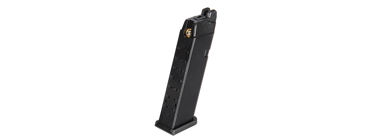 WE Tech G17 / G18 25rd Metal Gas Blowback Magazine (Black) - Click Image to Close