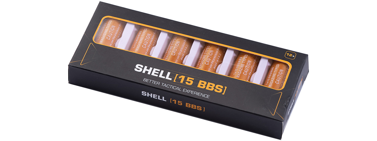 G-Force 15 Round Shotgun Shells for Multi & Single-Shot Airsoft Shotguns (Color: Orange / Pack of 6)