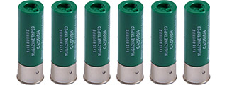 G-Force 15 Round Shotgun Shells for Multi & Single-Shot Airsoft Shotguns (Color: Green / Pack of 6)