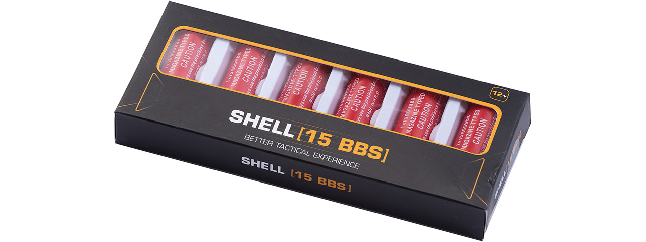 G-Force 15 Round Shotgun Shells for Multi & Single-Shot Airsoft Shotguns (Color: Red / Pack of 6) - Click Image to Close