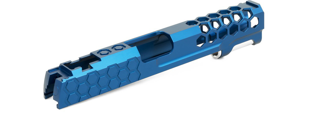 Airsoft Masterpiece EDGE Custom "Hive" Standard Slide for Hi-Capa/1911 (Color: Blue) - Click Image to Close
