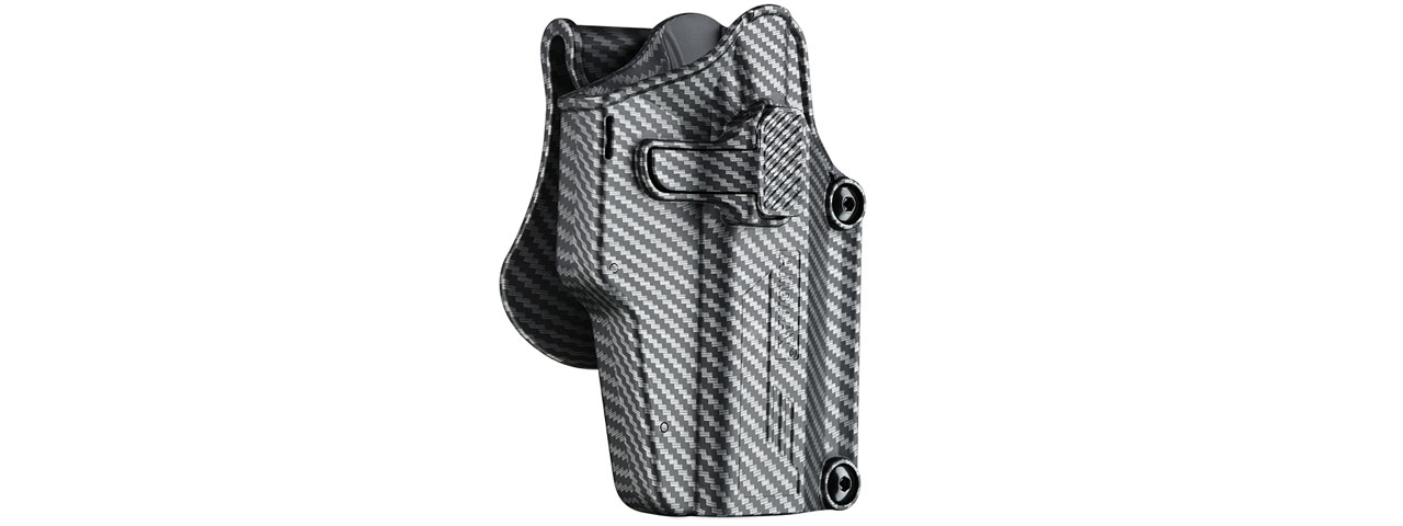 Amomax Multi-Fit Right Handed Tactical Holster (Color: Carbon Fiber) - Click Image to Close