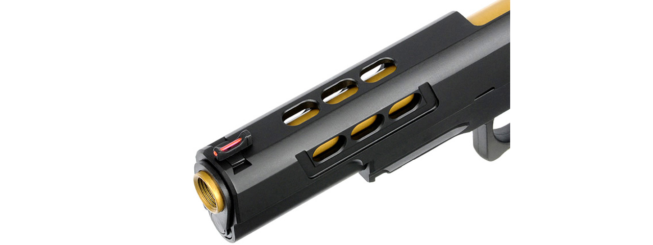Army Armament R608 Hi-Capa Gas Blowback Airsoft Pistol w/ Gold Barrel (Color: Black)
