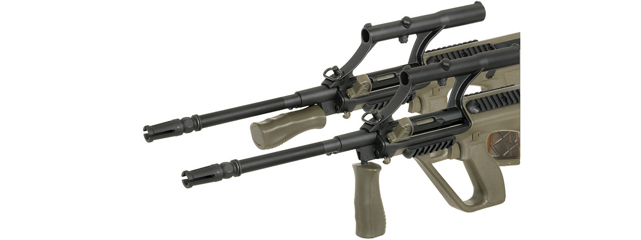 Army Armament Polymer AUG AEG Airsoft Rifle w/ Scope (Color: OD) - Click Image to Close