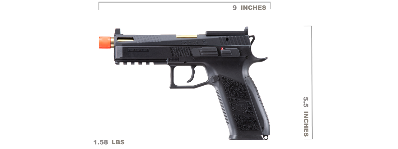 ASG CZ P-09 Optic Ready CO2 Blowback Pistol (Black) - Click Image to Close