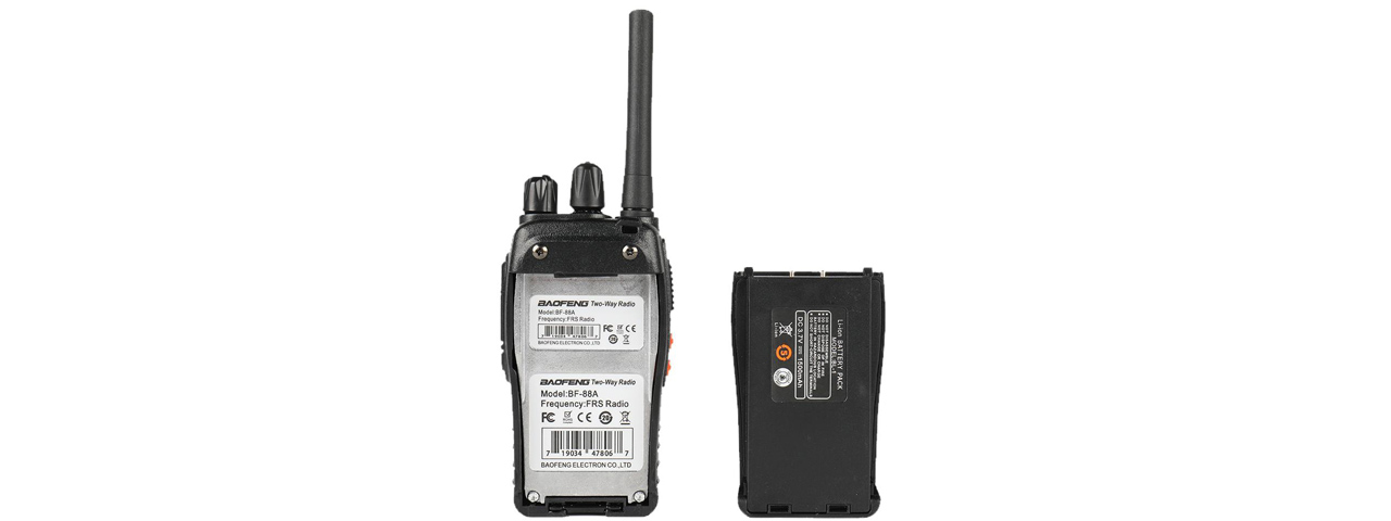 BaoFend BF-88A FRS Two Way Radio 16-CHannel Rechargeable Radio (Color: Black) - Click Image to Close