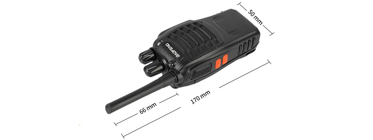 BaoFend BF-88A FRS Two Way Radio 16-CHannel Rechargeable Radio (Color: Black) - Click Image to Close