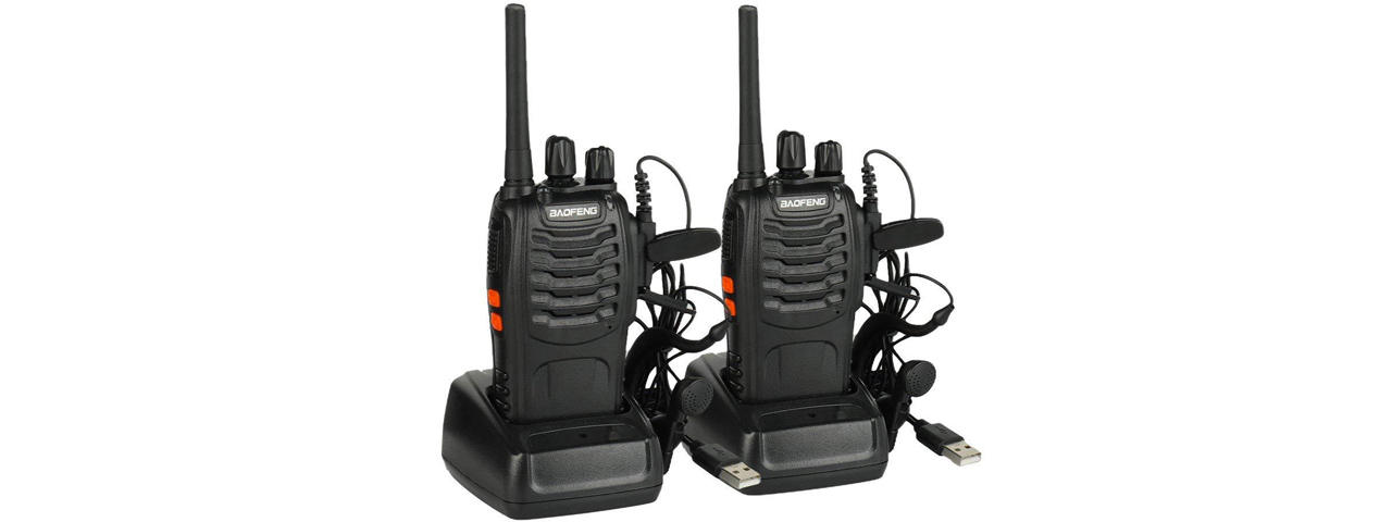 BaoFend BF-88A FRS Two Way Radio 16-CHannel Rechargeable Radio (Color: Black) - Click Image to Close