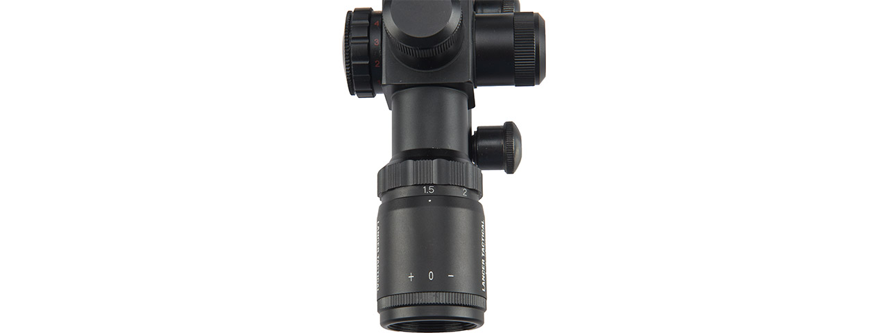 Lancer Tactical 1.5-5x32 Variable Zoom Adjustable Illuminated Rifle Scope (Color: Black) - Click Image to Close