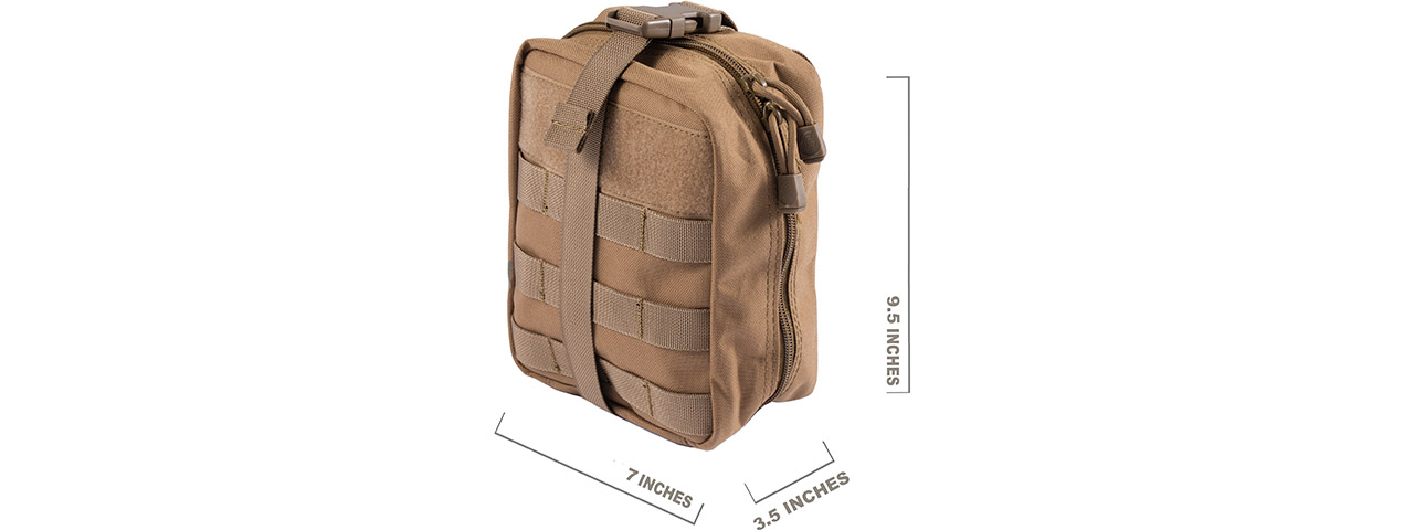 Lancer Tactical Admin Pouch w/ Molle (Color: Khaki) - Click Image to Close