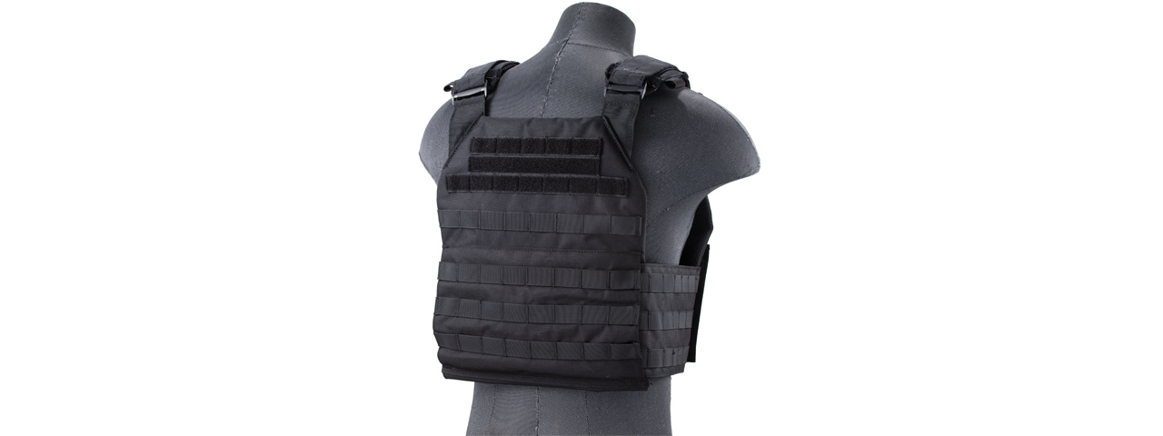 Lancer Tactical Vest with Molle Webbing and Detachable Buckles (Color: Black) - Click Image to Close