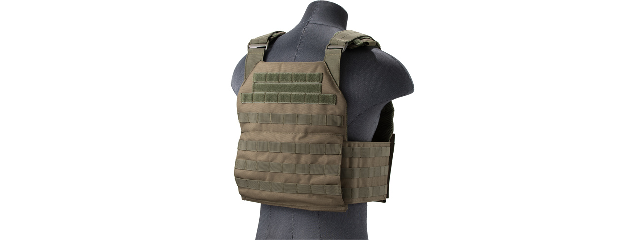 Lancer Tactical Vest with Molle Webbing and Detachable Buckles (Color: OD Green) - Click Image to Close