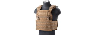 Lancer Tactical Vest with Molle Webbing and Detachable Buckles (Color: Tan)