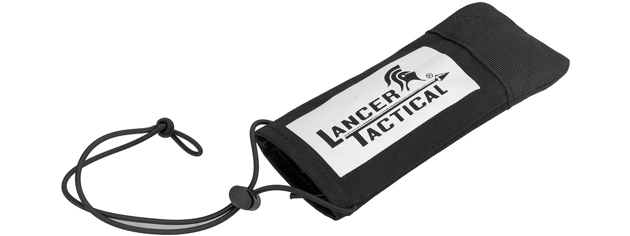 Lancer Tactical Airsoft Barrel Cover w/ Bungee Cord (Color: Black) - Click Image to Close