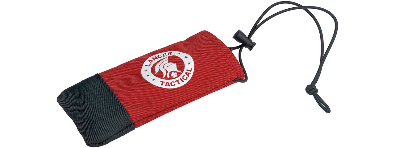 Lancer Tactical Airsoft Barrel Cover w/ Bungee Cord (Color: Red) - Click Image to Close