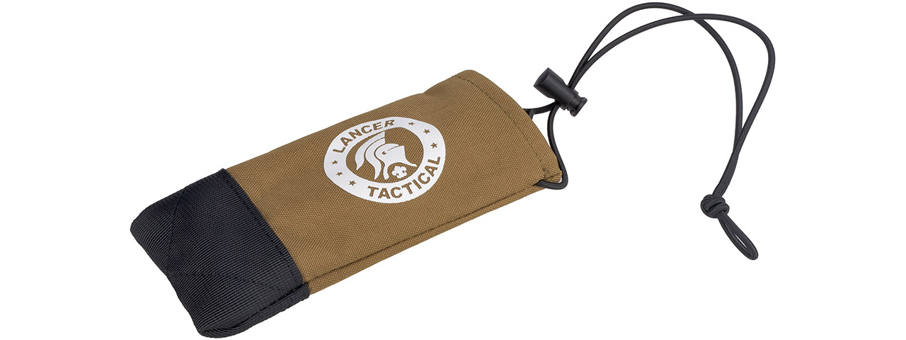 Lancer Tactical Airsoft Barrel Cover w/ Bungee Cord (Color: Tan) - Click Image to Close