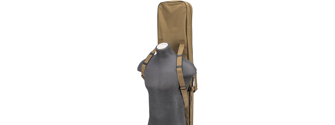 Lancer Tactical 1000D Nylon Polymer 47" Gun Bag (Color: Tan) - Click Image to Close