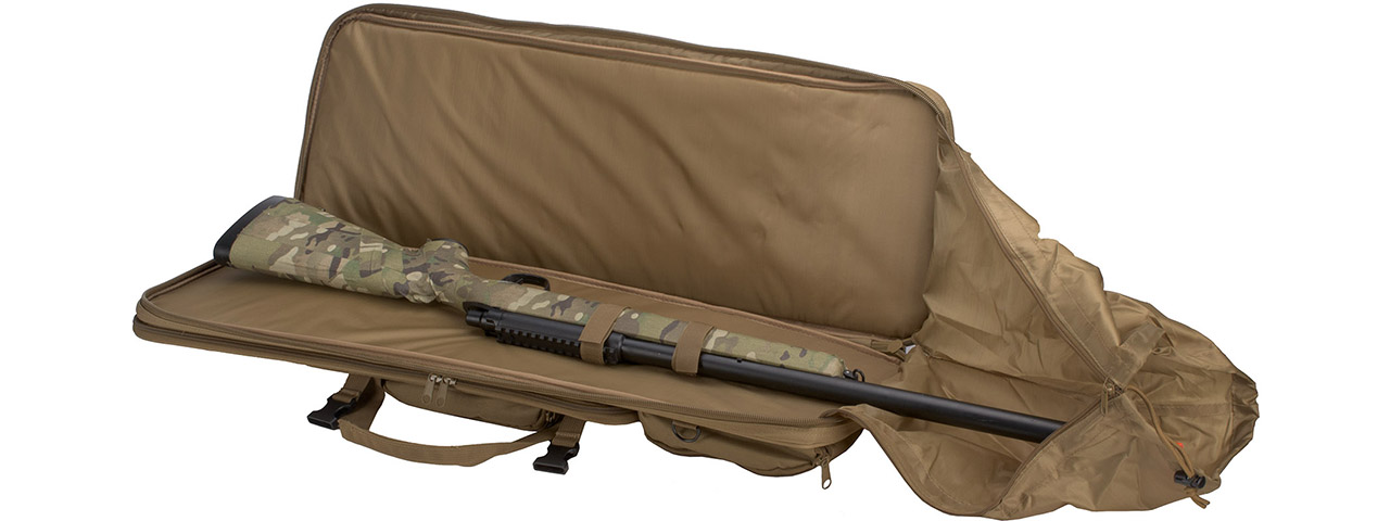 Lancer Tactical 1000D Nylon Polymer 32" Rifle Bag (Color: Tan) - Click Image to Close