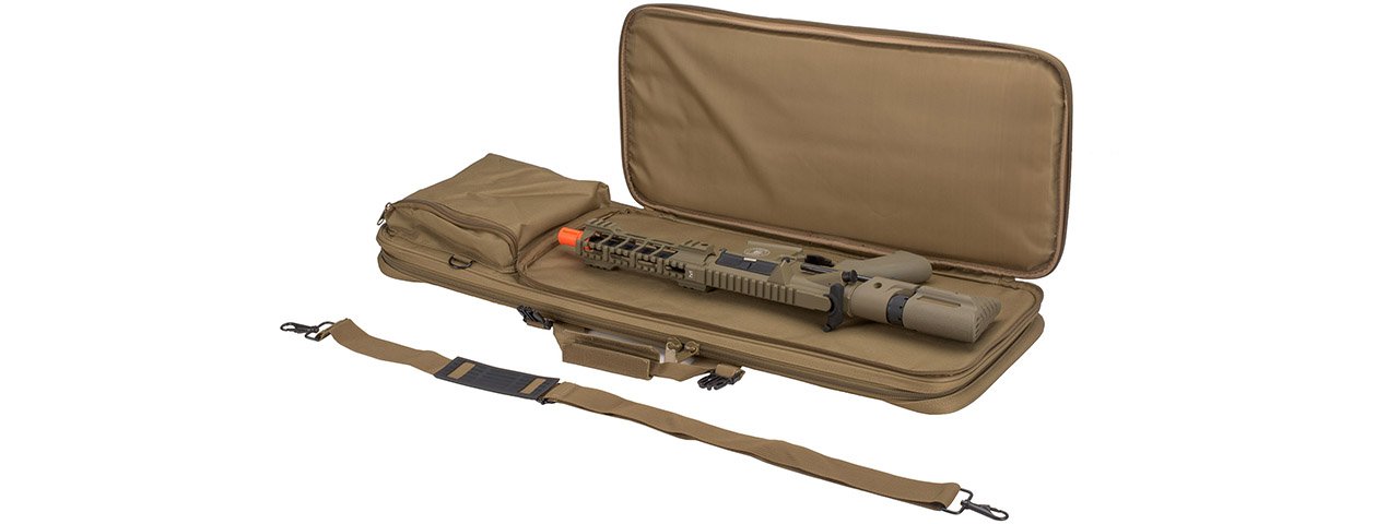 Lancer Tactical 1000D Nylon Polymer 32" Rifle Bag (Color: Tan) - Click Image to Close