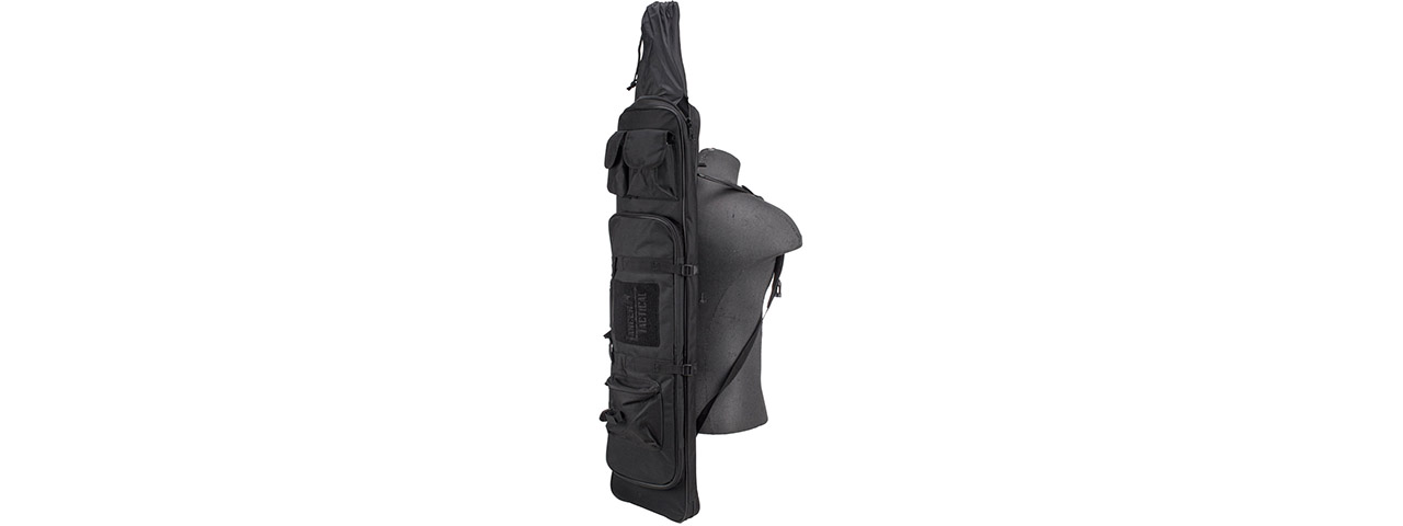 Lancer Tactical 1000D Nylon Polymer 38" Rifle Bag (Color: Black) - Click Image to Close