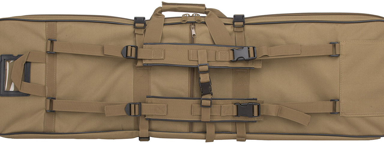 Lancer Tactical 1000D Nylon Polymer 38" Rifle Bag (Color: Tan) - Click Image to Close