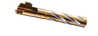 Lancer Tactical Stainless Steel Fluted Threaded 5.1 Outer Barrel (Color: Gold)