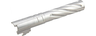 Lancer Tactical Stainless Steel Fluted Threaded 5.1 Outer Barrel (Color: Silver)