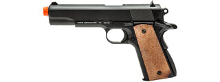 WellFire 1911-A1 Spring Powered Airsoft Pistol (Color: Black / Faux Wood)