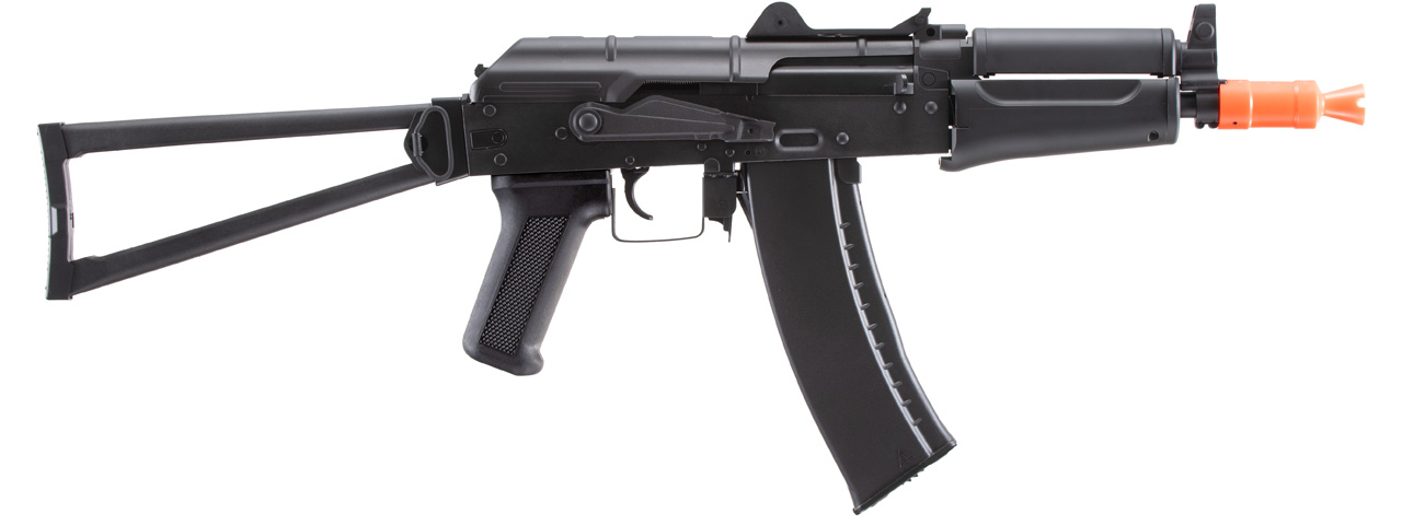 Double Bell AK74U AEG Airsoft AEG w/ Folding Stock (Color: Black) - Click Image to Close