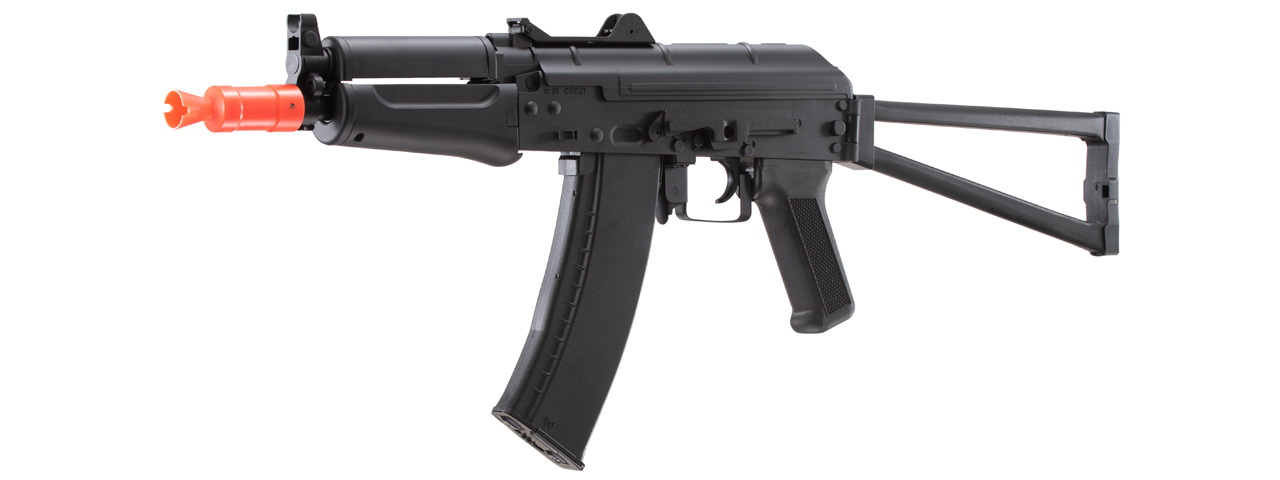 Double Bell AK74U AEG Airsoft AEG w/ Folding Stock (Color: Black) - Click Image to Close