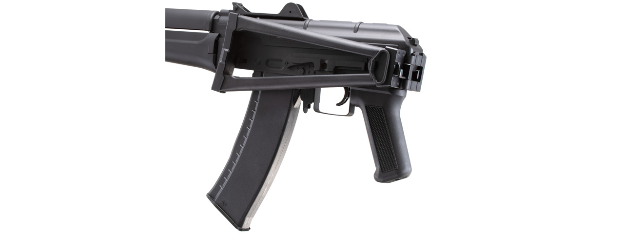 Double Bell AK74U AEG Airsoft AEG w/ Folding Stock (Color: Black) - Click Image to Close