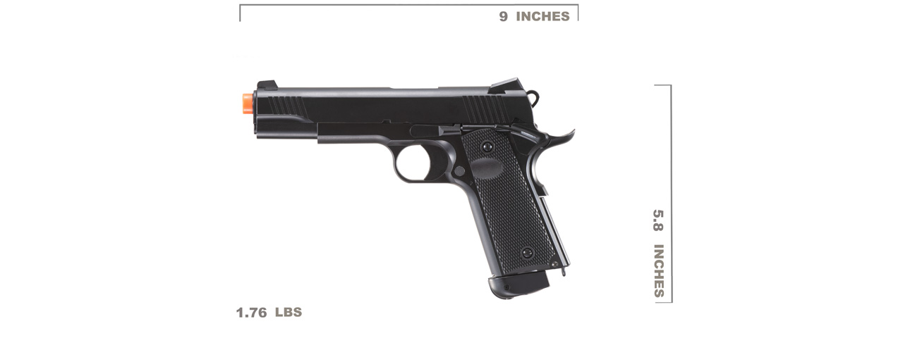 Double Bell 1911 CO2 Airsoft Pistol (Color: Black)